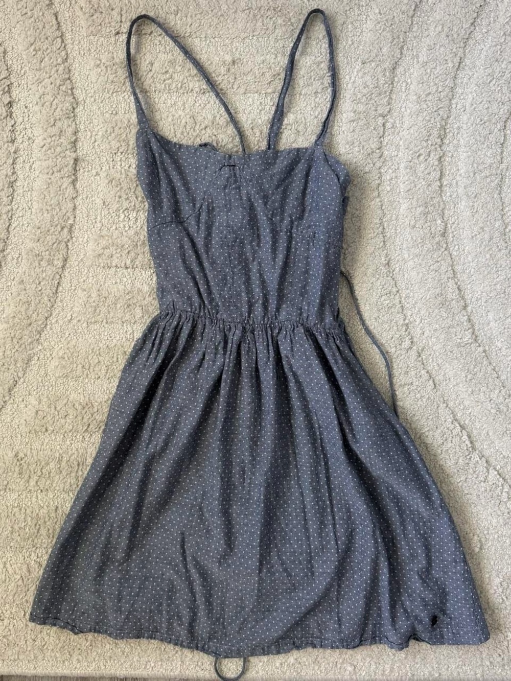 Tommy Hilfiger Blue Polka Dot Spaghetti Strap Mini Dress - Picture 2 of 4